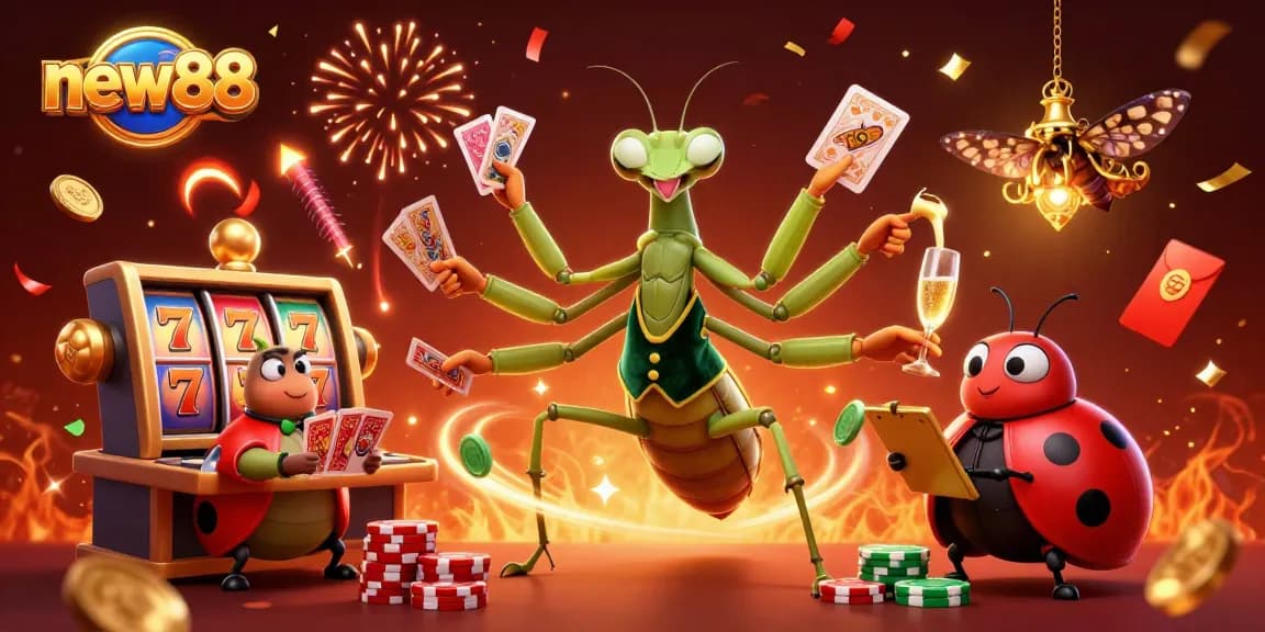 Experience thrilling wins at new88 with a vibrant casino scene featuring dynamic gaming elements