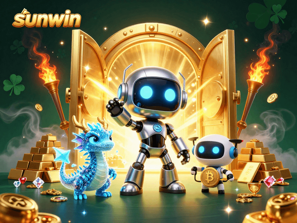 Experience winning strategies at sunwin with a high-energy casino-themed scene featuring colorful gaming elements.