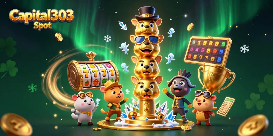 Spin the reels of Capital303 Slot, featuring dynamic 3D elements and vibrant casino symbols.
