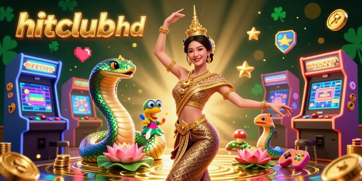 Experience the excitement at hitclubhd with vibrant Thai characters and captivating casino elements.