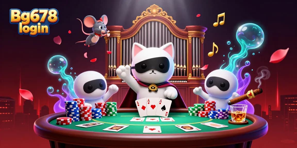 Engaging scene showcasing the Bg678 login brand with vibrant casino elements and lively characters in 3D.