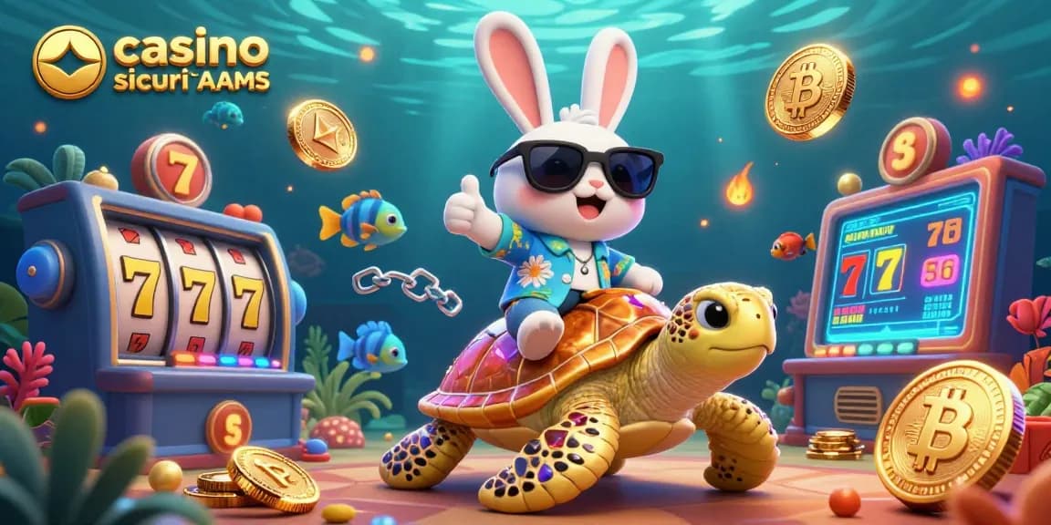 Scopri i migliori casino sicuri non AAMS con giochi e slot interattivi in un'illustrazione 3D vivace.