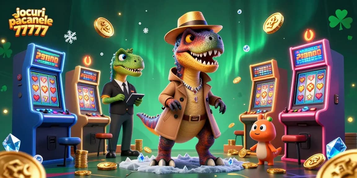 Joacă jocuri pacanele gratis 77777 la sloturi, cu personaje cartoon captivante și elemente de jocuri de cazino.