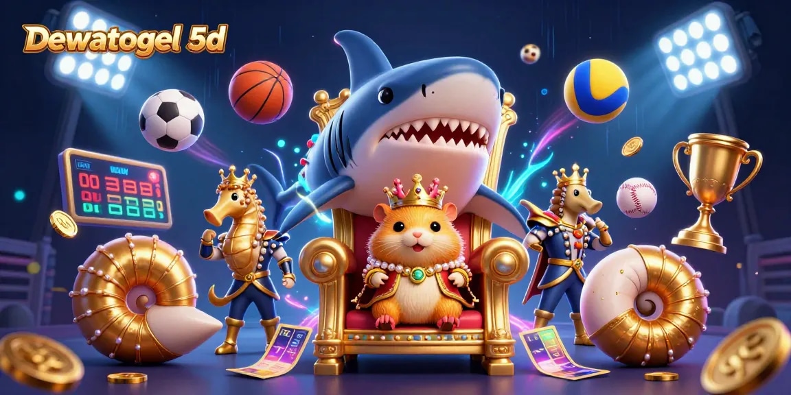 Experience the excitement of Dewatogel 5d with vibrant, packed casino-themed illustration.