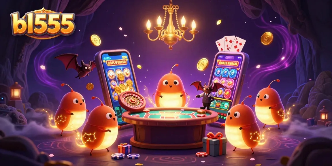 Experience the thrill of winning at bl555 with vibrant casino games and dynamic glowworm characters.