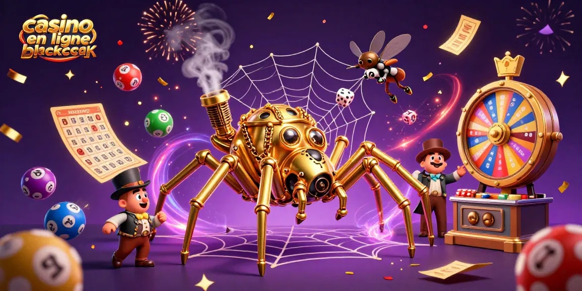 Gagnez avec le casino en ligne blackjack dans une ambiance ludique et festive, illustrée artistiquement.