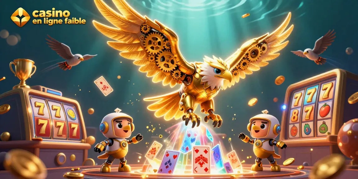 Admirez cette illustration 3D représentant un casino en ligne fiable avec des éléments dynamiques.