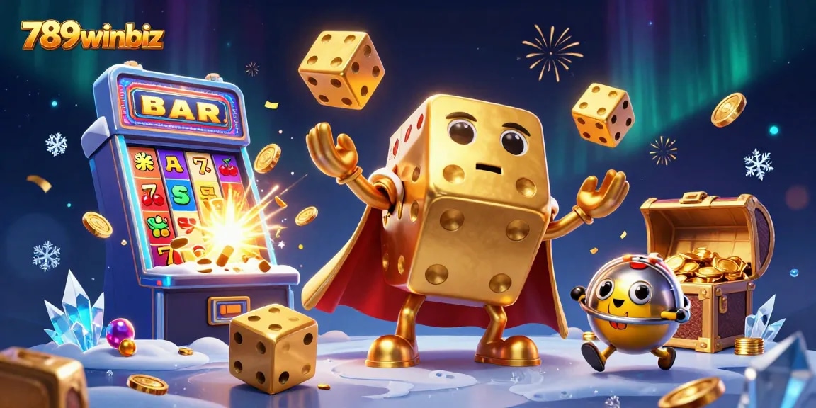Experience vibrant casino excitement with 789winbiz showcasing online gaming with lively characters, slot machines, and jackpots!