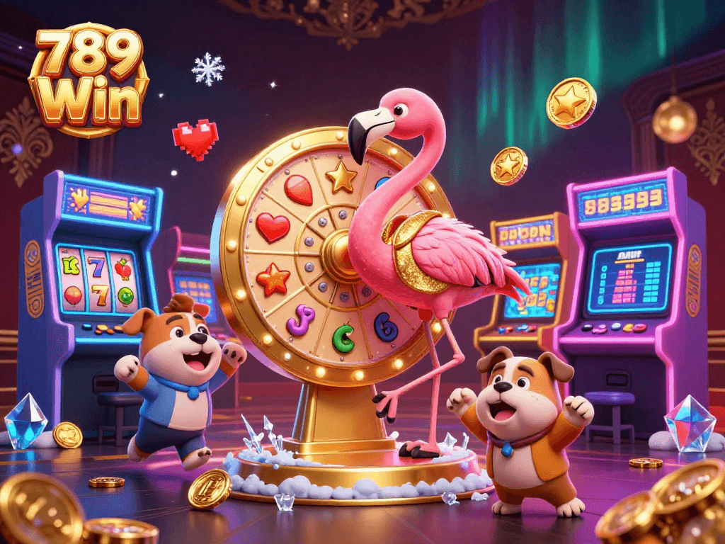 Experience exciting casino action with a flamingo host, bulldog contestant, and prizes at 789 Win.