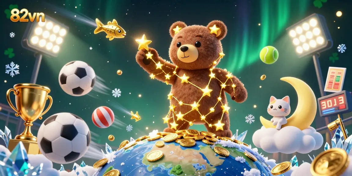 Experience thrilling gaming at 82vn with glowing jackpot coins and sports excitement.