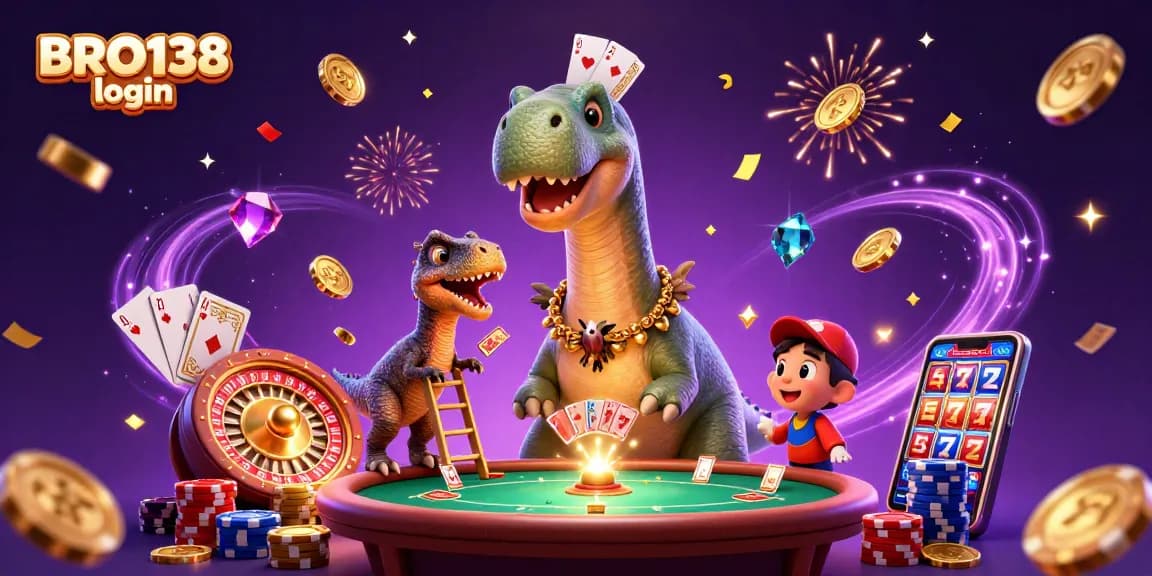 Engage with thrilling moments at BRO138 login featuring vibrant casino activities and characters.
