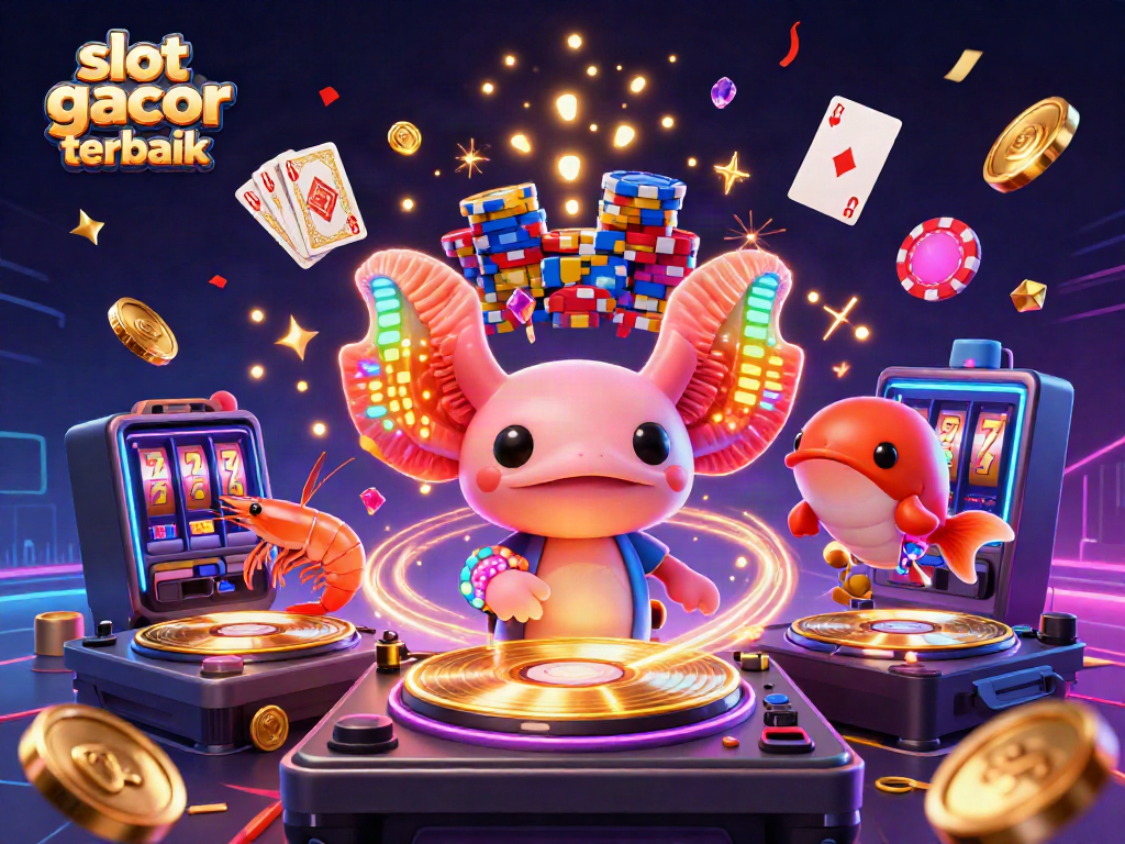 Menghadirkan keseruan slot gacor terbaik dengan tontonan 3D DJ Axolotl dan teman-teman lautnya di tengah gemuruh koin emas.
