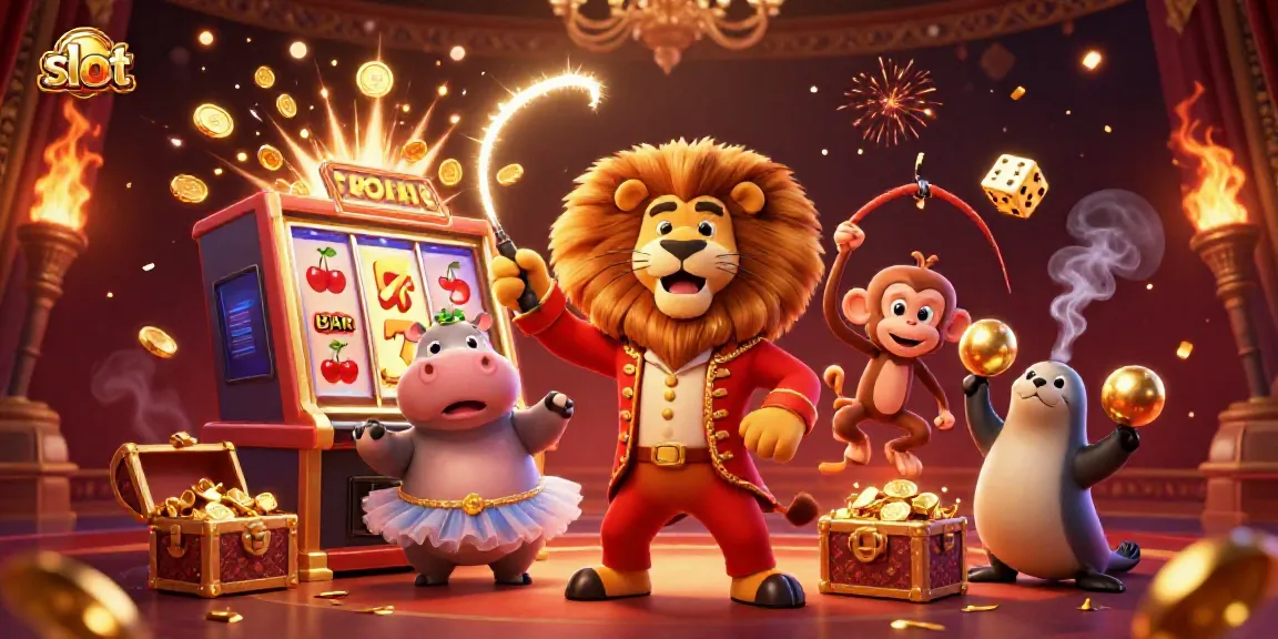 Experience the excitement of slots with a lively circus animals scene revealing jackpot wins.
