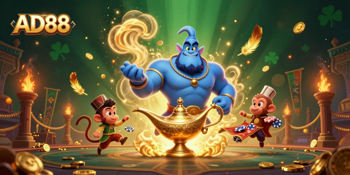 Engage with exciting gambling action as AD88 brings a magical casino scene to life.