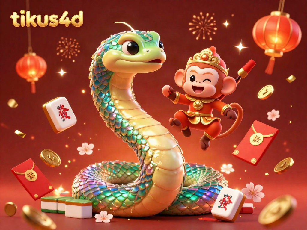 Tikus4d festival scene bringing excitement with vibrant characters and festive elements in a 3D illustration.
