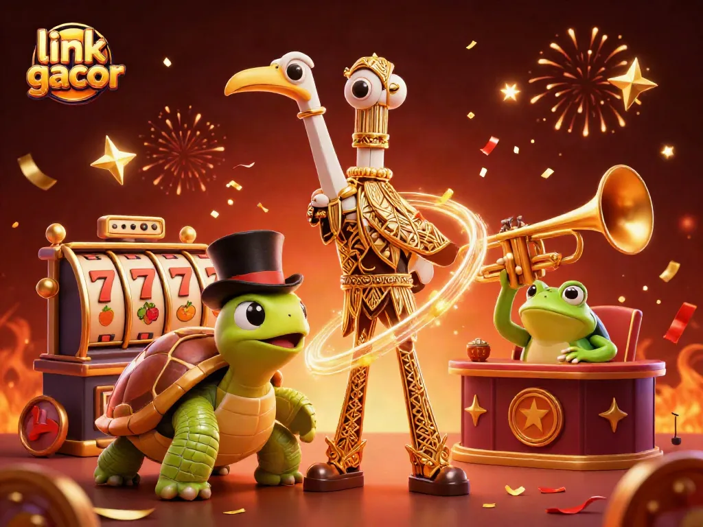 Play and win big at link gacor with stunning slots and vibrant characters in an exciting casino scene