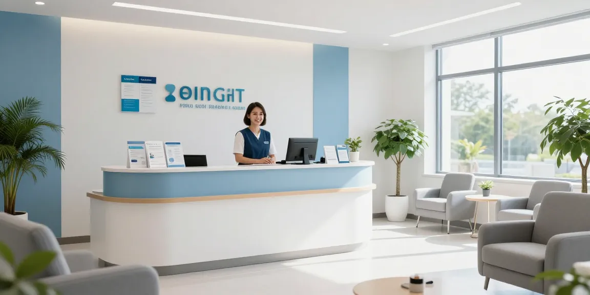 HSA health insurance plans in a welcoming healthcare clinic, showcasing patient care through friendly staff and modern design.