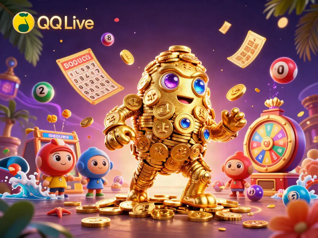 Experience QQ Live’s vibrant and rich gambling environment filled with animated characters and dynamic elements.