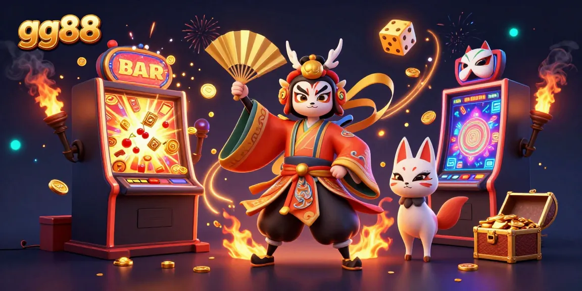 Experience thrilling jackpots and unforgettable casino moments with gg88 in this vibrant 3D scene.
