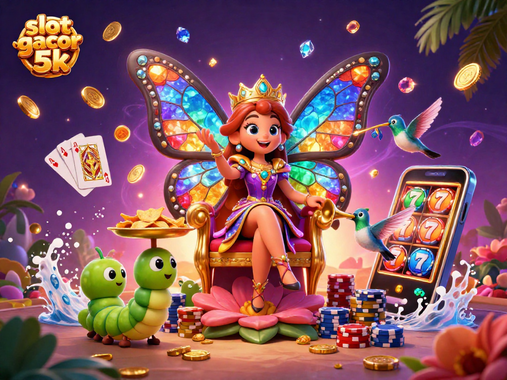 Experience excitement with slot gacor 5k in this vibrant 3D casino scene full of animated characters.