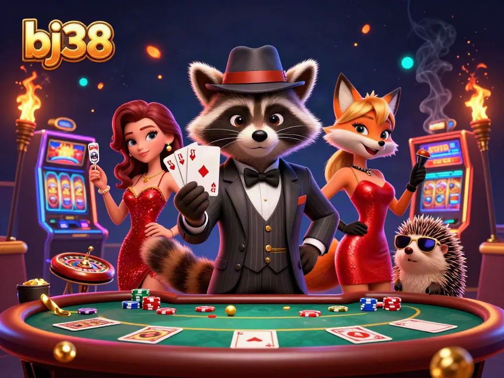 Engage with the vibrant world of bj38 casino games, featuring charming characters and dynamic gambling elements.