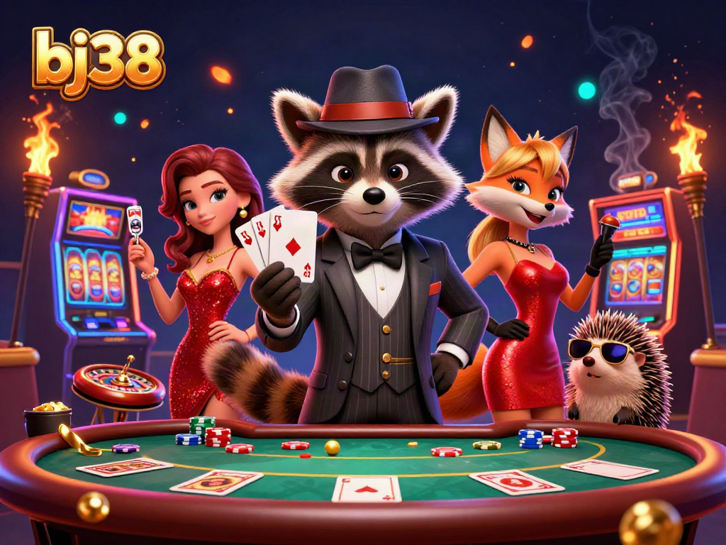 Engage with the vibrant world of bj38 casino games, featuring charming characters and dynamic gambling elements.
