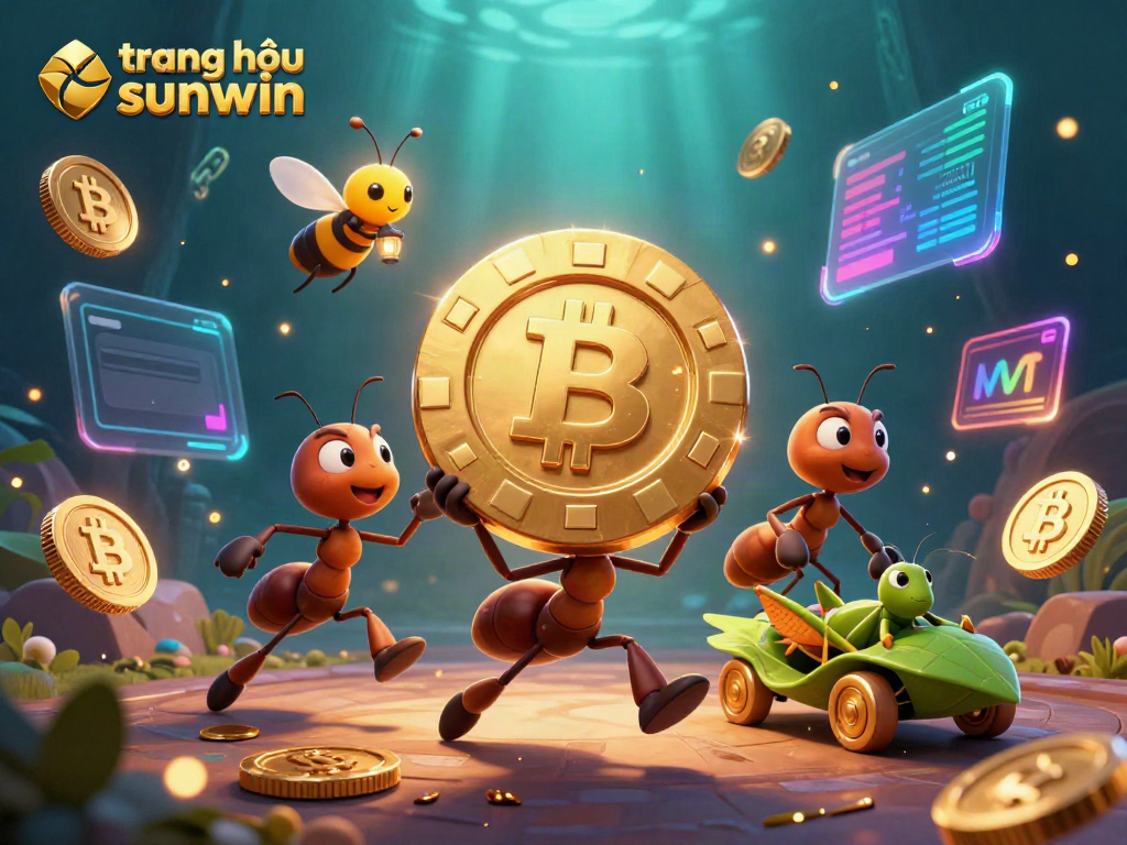 Experience the excitement at trang chủ sunwin with vibrant gambling activities illustrated in a dynamic 3D scene.