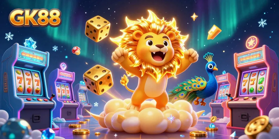 Experience GK88's vibrant casino world with animated characters and colorful gaming elements.