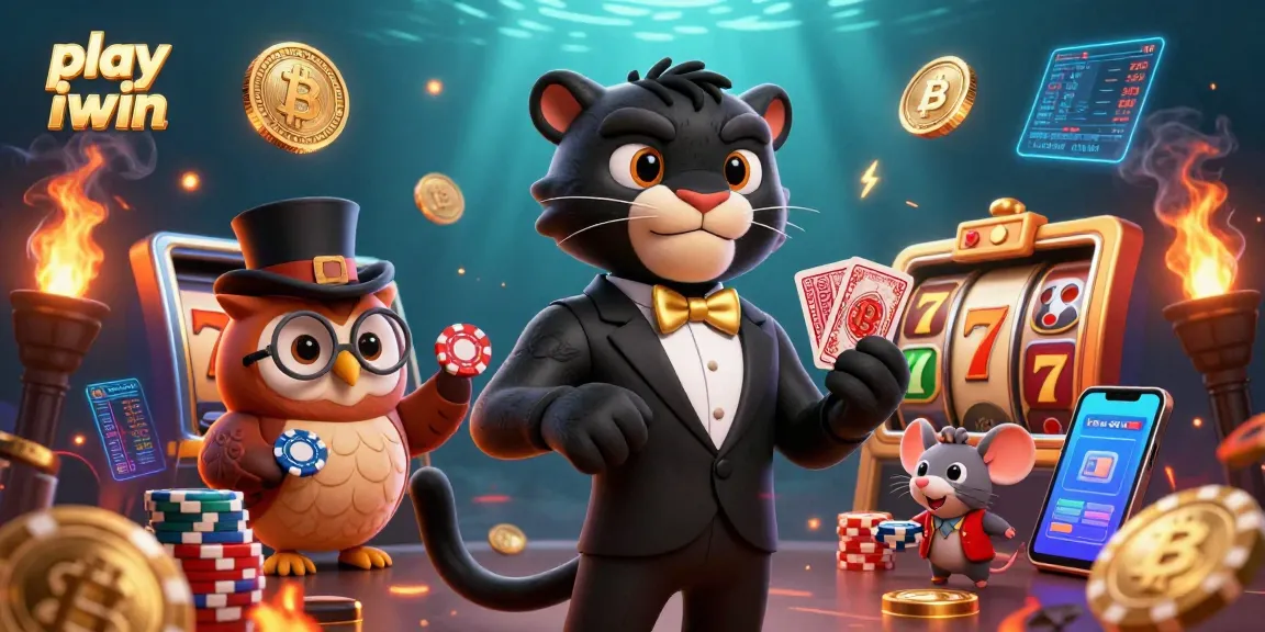Play iwin with an exciting casino scene featuring characters and dynamic gaming elements.