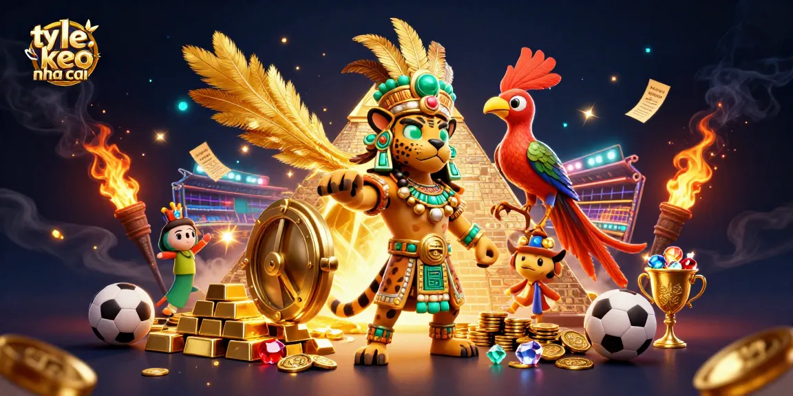 Experience the thrill of ty le keo nha cai as Mayan characters immerse in a vibrant betting scene.