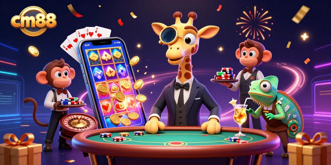 Join the thrilling action at CM88 casino with vibrant characters and dynamic gaming elements!