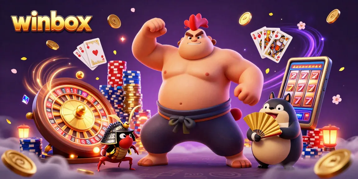 Experience the excitement of winbox with dynamic casino characters and vibrant game elements.