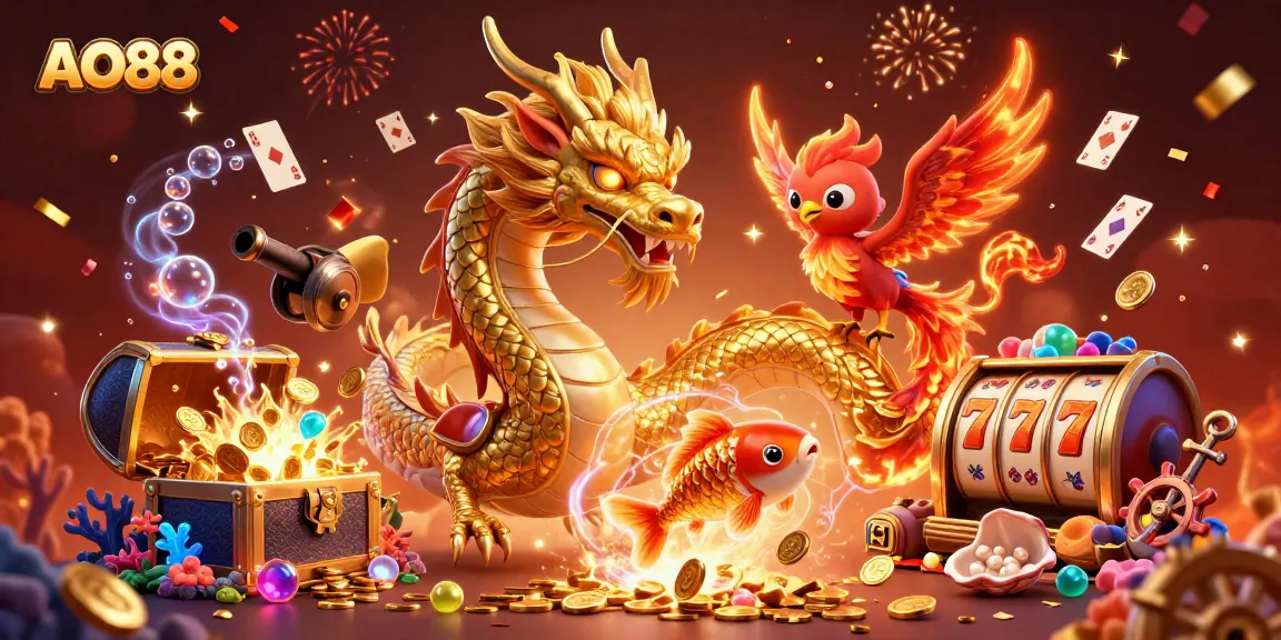 Experience the excitement of AO88 casino with vibrant characters and rich gaming elements.