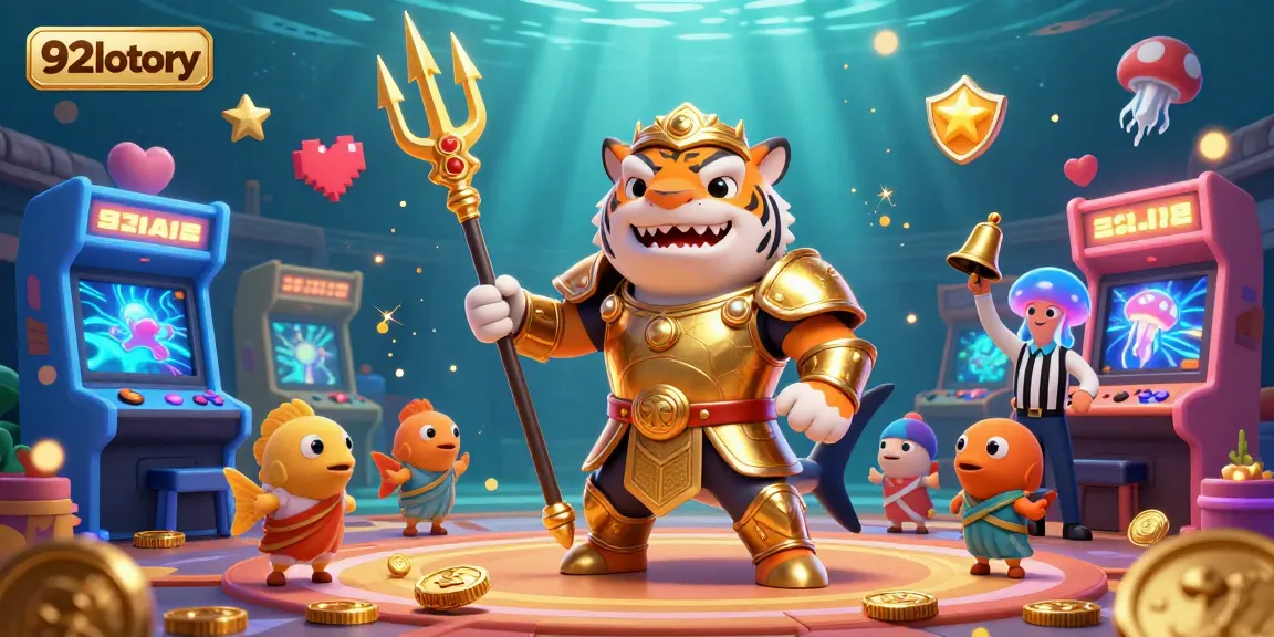 Experience the excitement of winning at 92lottery in a vibrant underwater scene.