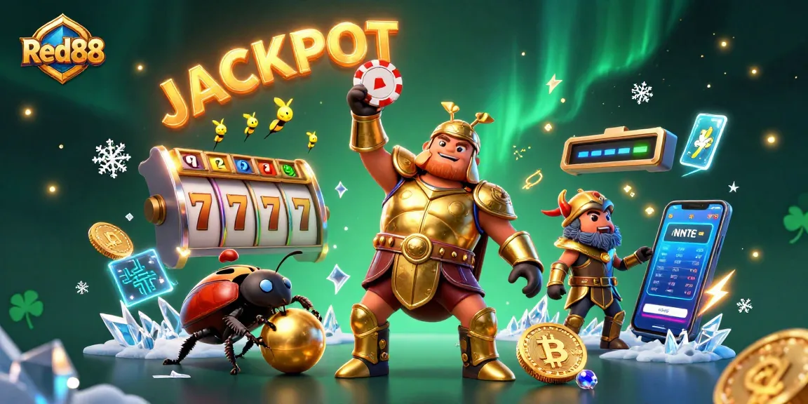 Join the excitement at Red88 with a 3D hercules beetle celebrating a jackpot victory!