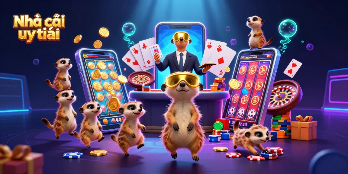Experience thrilling action at Nhà cái uy tín with meerkats managing a vibrant casino scene.