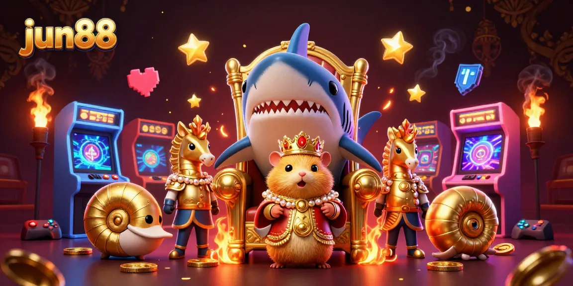 Experience the thrill of jun88 as golden hamster king rules among casino treasures.
